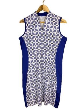 Tail Blue Star Print Athletic Dress Golf Tennis Sleeveless Zip Pockets